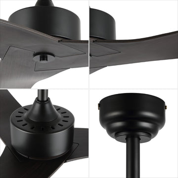 Aldrin 50" Modern Minimalist Iron/Plastic Mobile-App/Remote-Controlled 6-Speed Razor Ceiling Fan - JONATHAN Y